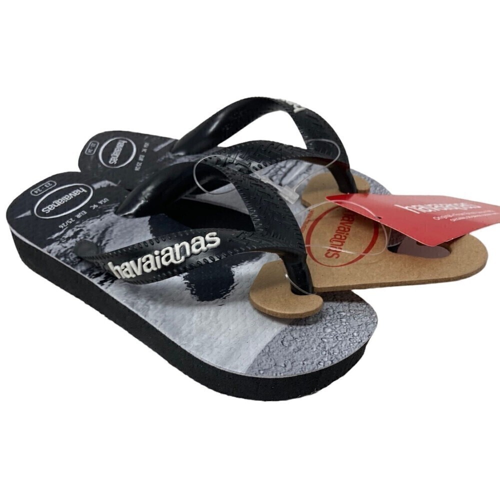 Havaianas- Kids Surfer Flip Flop Sandals- Black/Gray Size 9 NWT